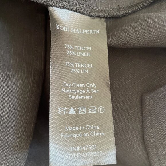 KOBI HALPERIN RAQUEL BLOUSE Linen Black Size M - Picture 5 of 8